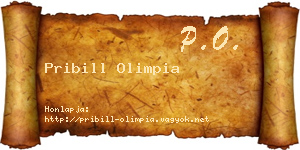 Pribill Olimpia névjegykártya